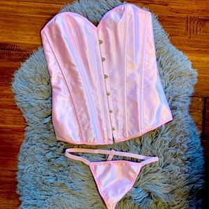 NWOT Pink Corset w Thong 💕Valentines Day